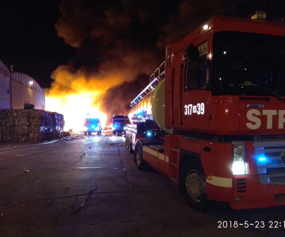 Pożar sortowni na Wilanowie