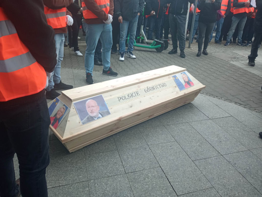 Protest górników w Warszawie