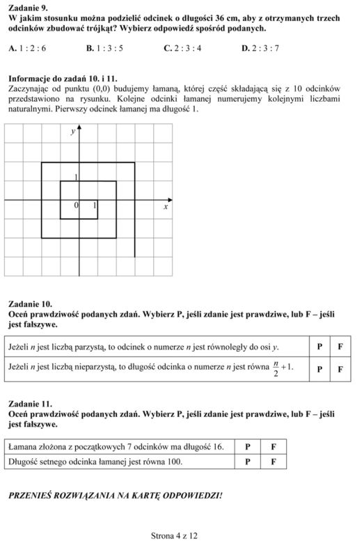 Próbny egzamin gimnazjalny - Matematyka