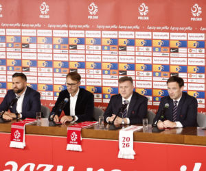 Cezary Kulesza i sekretarz Łukasz Wachowski ogłosili nowego sponsora PZPN