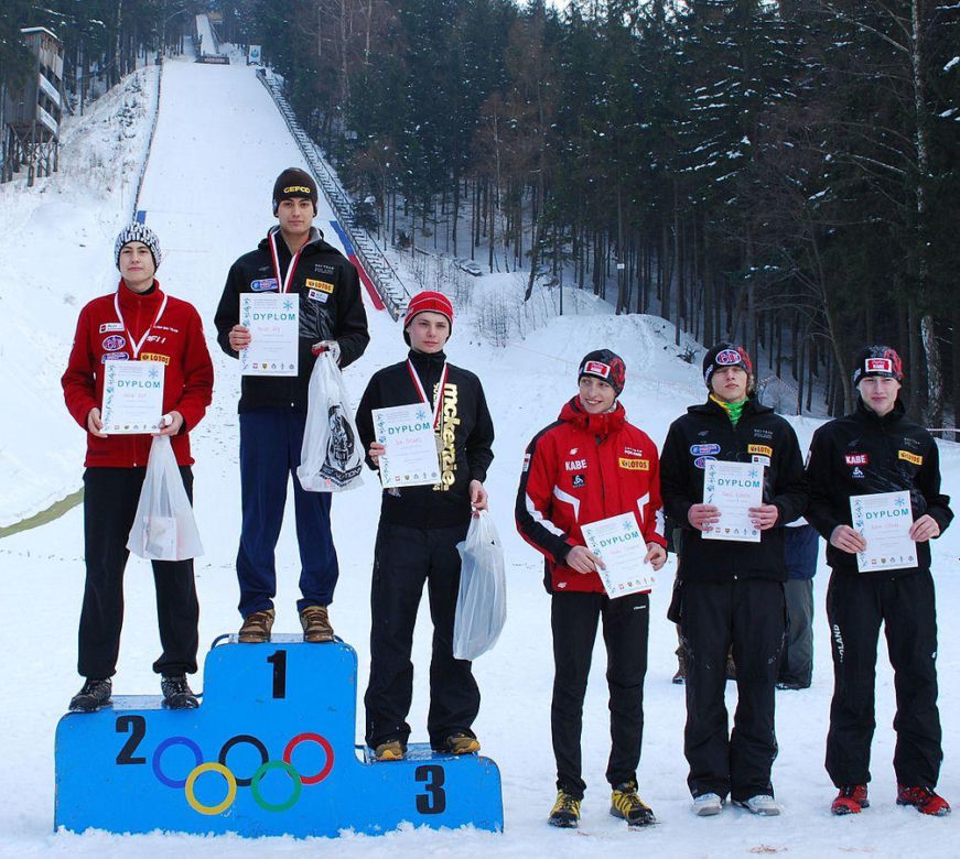 Podium po zawodach na "Kruczej Skale" w Lubawce, 2010 r.