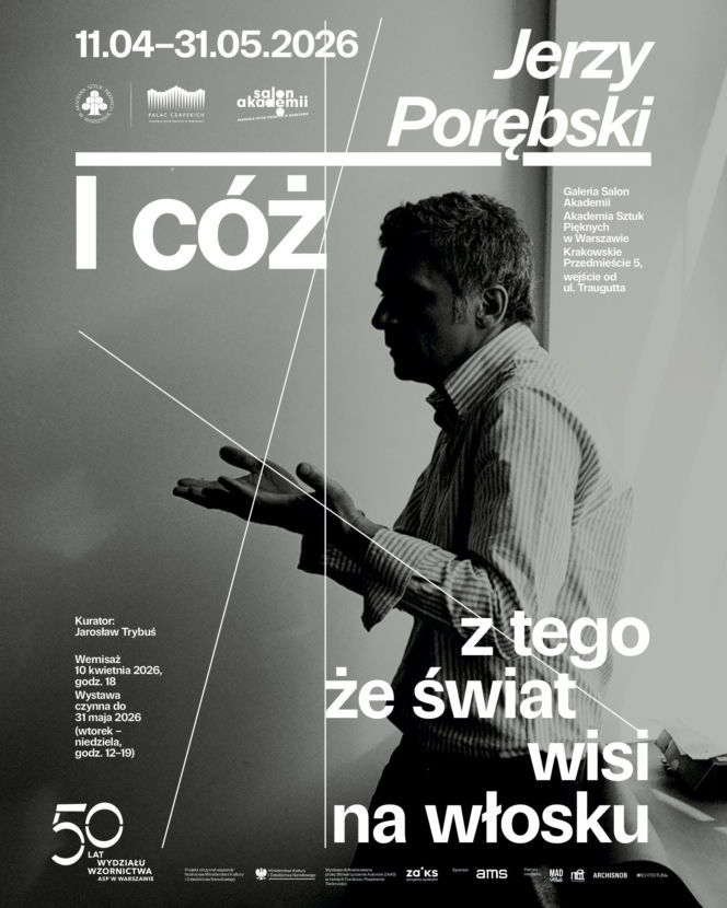 Plakat wystawy „I cóż z tego, że świat wisi na włosku?”