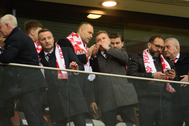 Karol Nawrocki i Przemysław Czarnek na mecze Polska - Albania