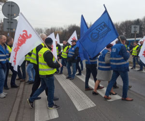 Protest hutników w Krakowie