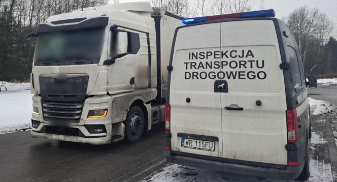 Międzynarodowy transport wstrzymany pod Mińskiem Mazowieckim 