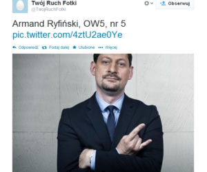 Poseł od PALIKOTA pokazał PALEC na Twitterze... Nawet dwa palce
