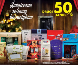prezentowe zestawy kosmetyków, drugie 50 proc. taniej