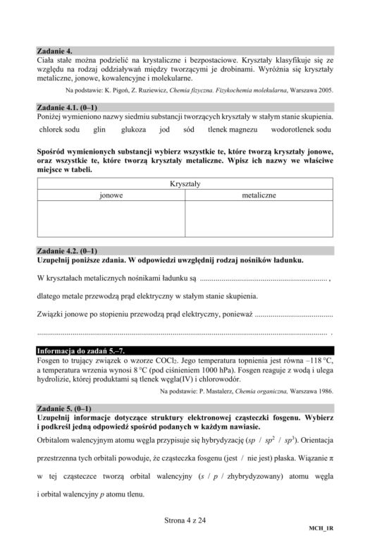 Matura 2020 ARKUSZE CKE: Chemia