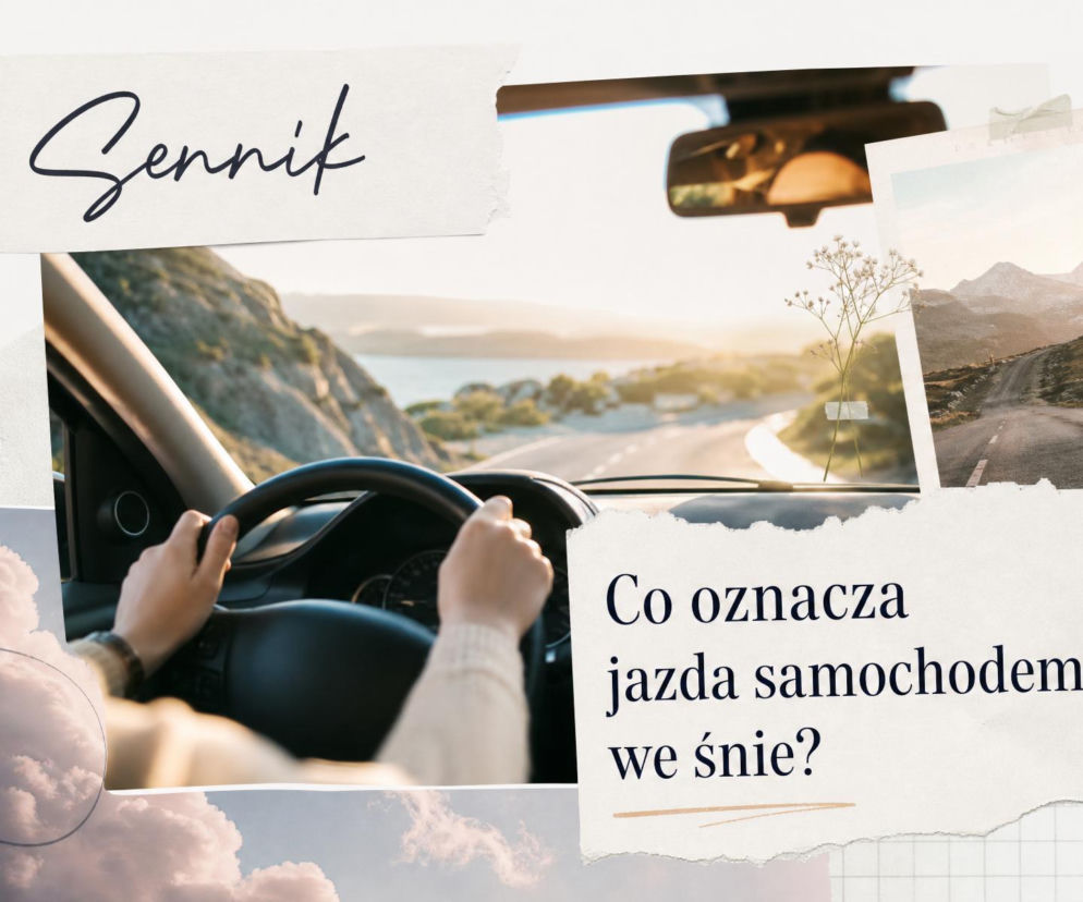 Ręce osoby prowadzącej auto. Obok miniatura górskiej drogi. O znaczeniu snów o aucie przeczytasz na SE.