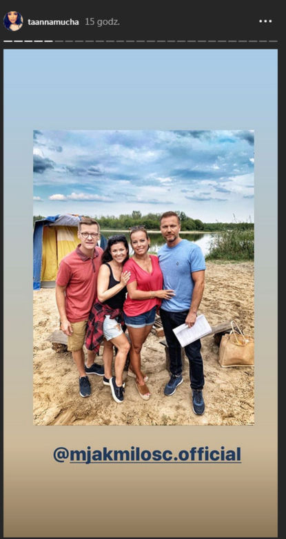 M jak miłość. Magda (Anna Mucha), Andrzej Budzyński (Krystian Wieczorek), Kinga (Katarzyna Cichopek), Piotrek (Marcin Mroczek)