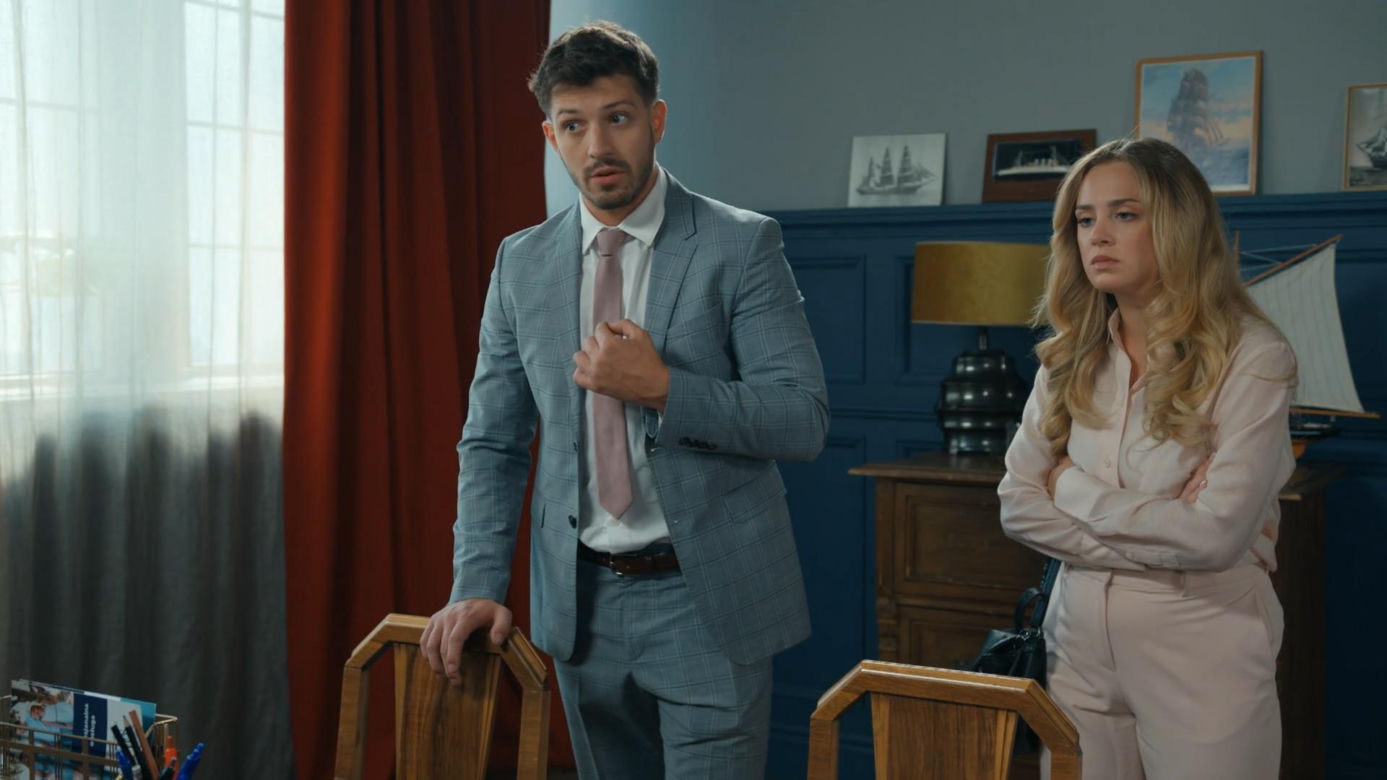 Barwy szczęścia odc. 3126. Justin (Jasper Sołtysiewicz), Oliwka (Wiktoria Gąsiewska)