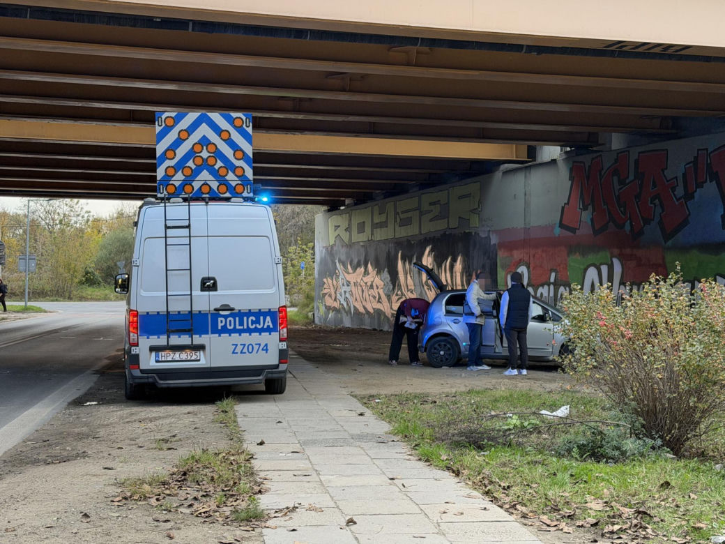 Potrącenie rowrzysty w Warszawie
