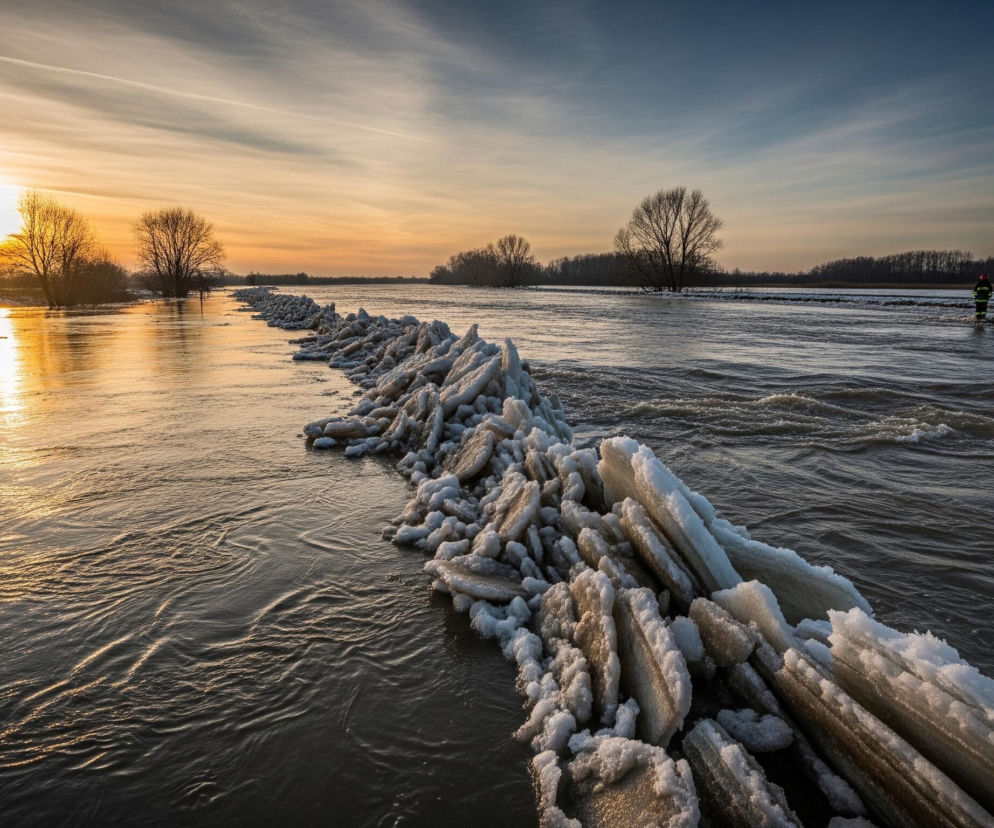 Zatory lodowe na Wkrze. Co z ostrzeżeniami IMGW dla Mazowsza?