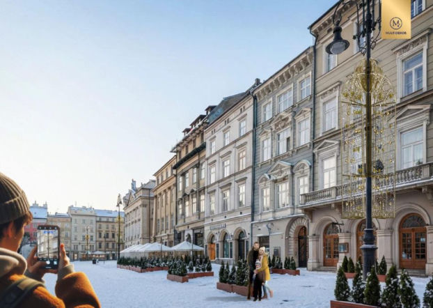Kraków pokazał świąteczną iluminację. "Gotyk przełożony na język świetlny"