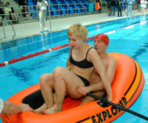 Karol Strasburger ćwiczy