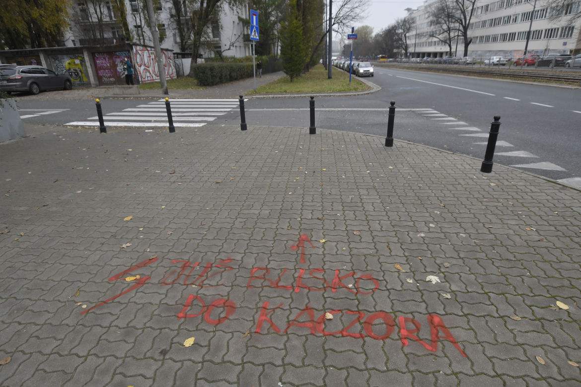 Protestujący pomazali Żoliborz!