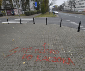 Protestujący pomazali Żoliborz!