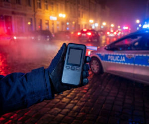 Dachowanie w Lubinie. Pijany kierowca miał 2.4 promila