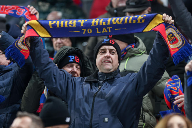 Kibice na meczu Piast Gliwice - Legia Warszawa