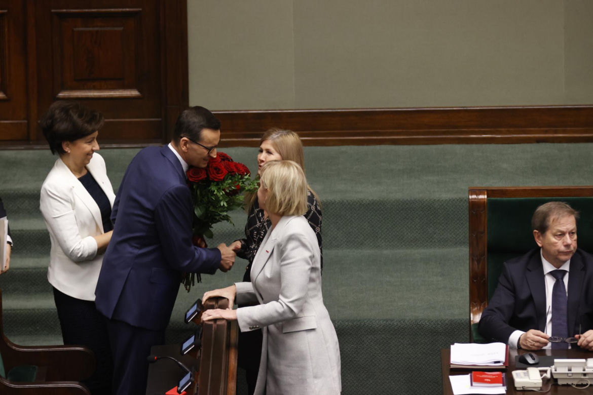 Morawiecki z kwiatami