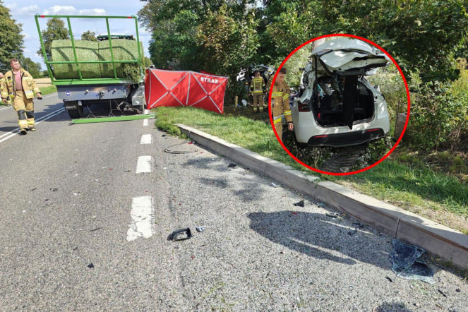 Tragiczny finał zderzenia Tesli z ciągnikiem. 29-latek zginął na miejscu