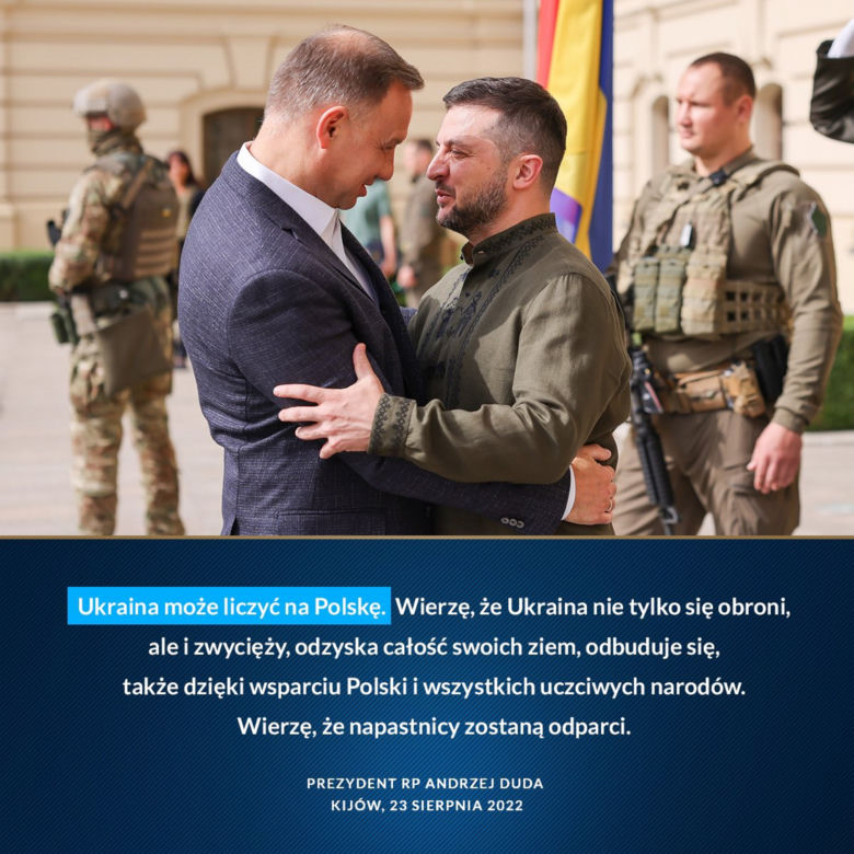 Andrzej Duda w Kijowie. Został uhonorowany w Alei Odważnych