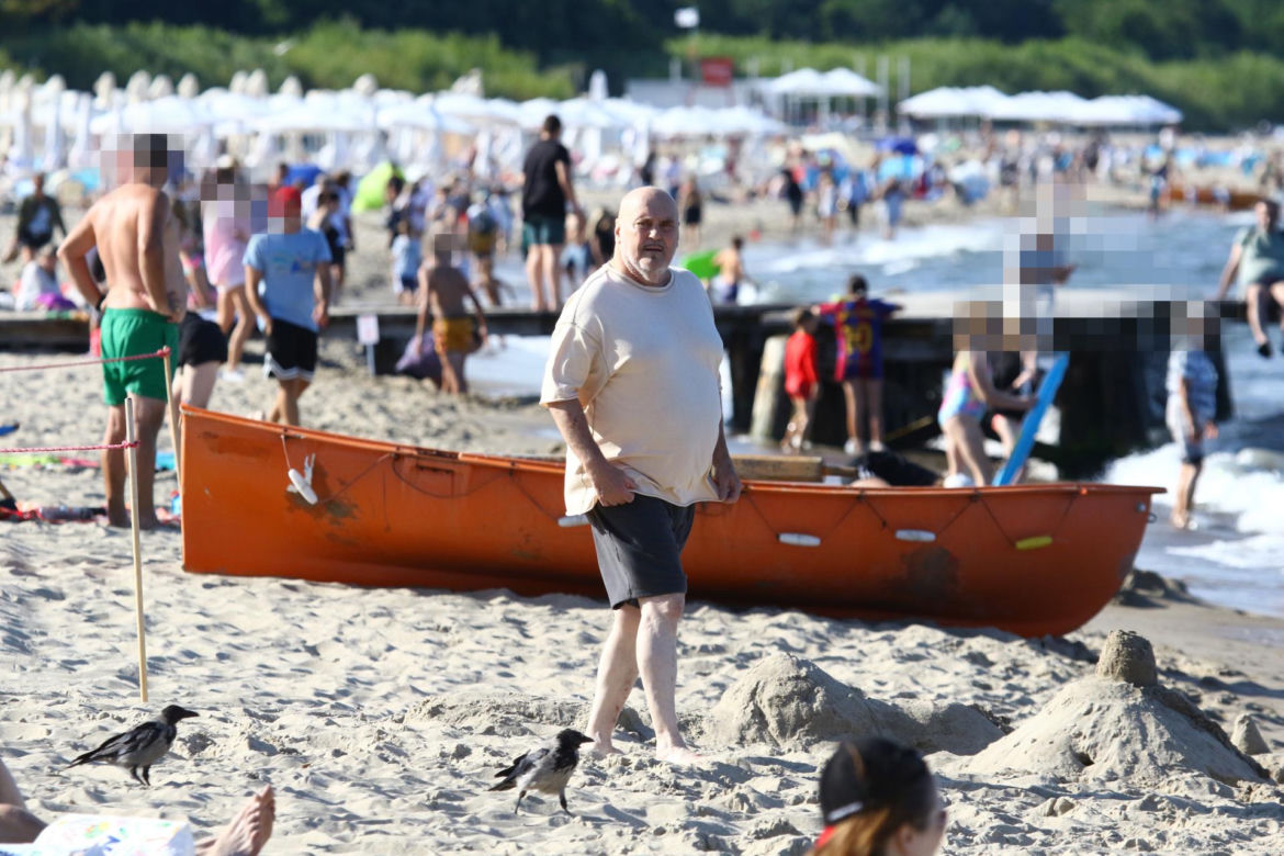Marian Lichtman na plaży