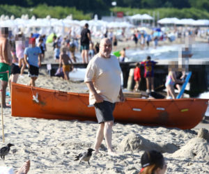Marian Lichtman na plaży