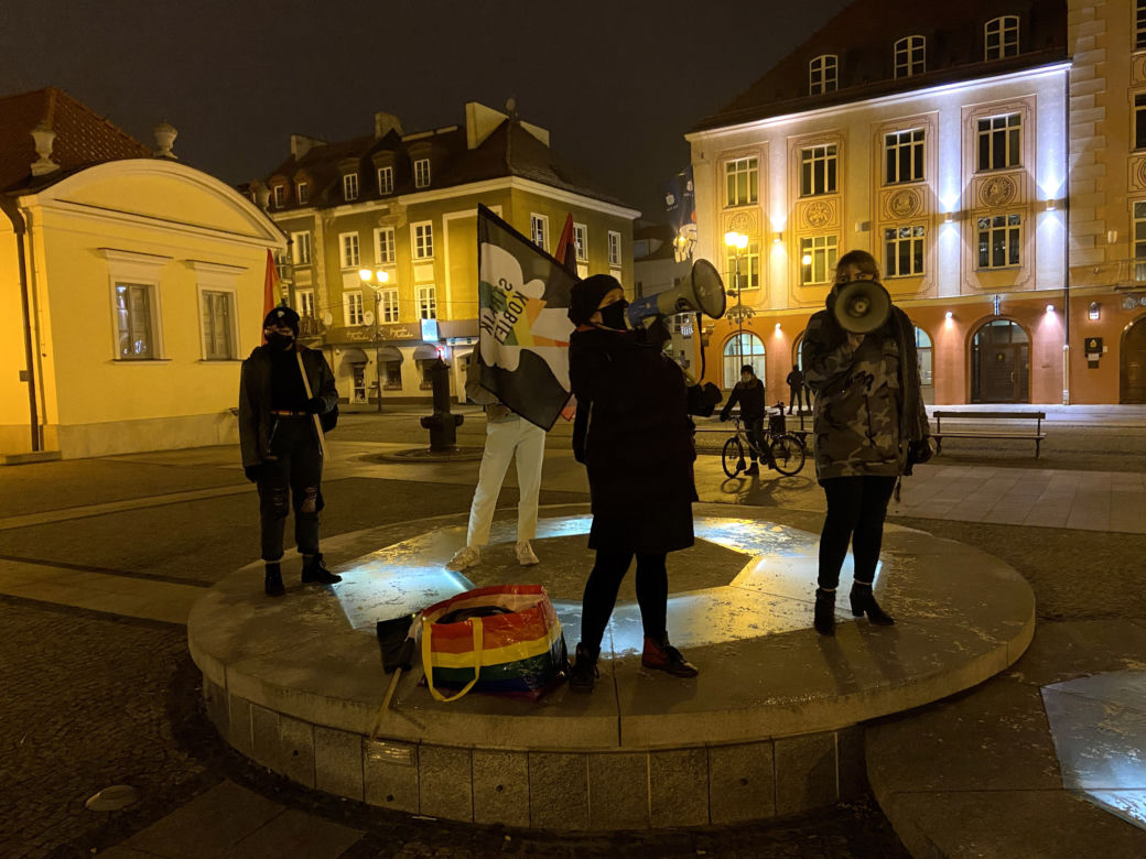 Strajk Kobiet "przeciwko brutalności policji", Białystok, 2 grudnia 2020 r.