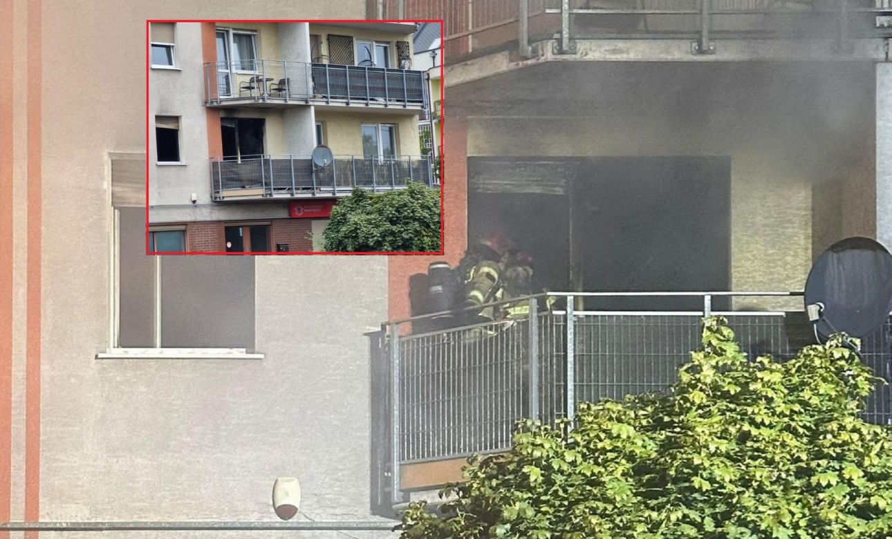 Budynek przy ul. Lubickiej po pożarze
