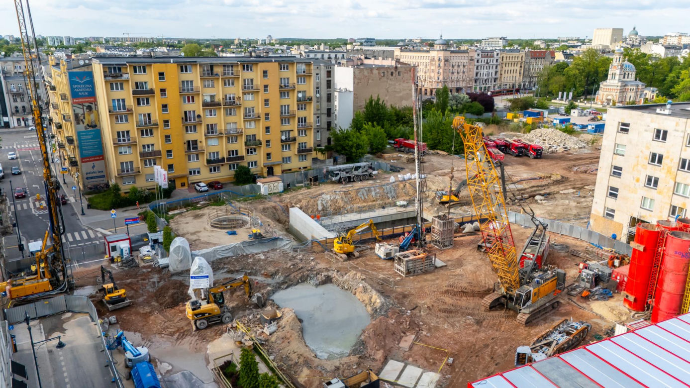 Budowa tunelu w centrum Łodzi, przy dworcu Łódź Fabryczna