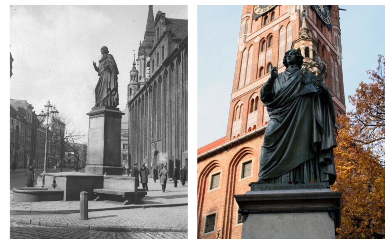 Pomnik Mikołaja Kopernika w Toruniu dawniej i dziś