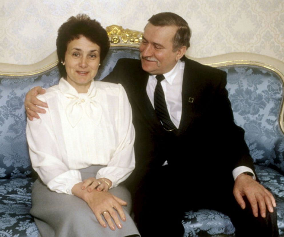 Lech Wałęsa z żoną Danutą. 1992r.