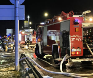 Pożar warsztatu na Bielanach