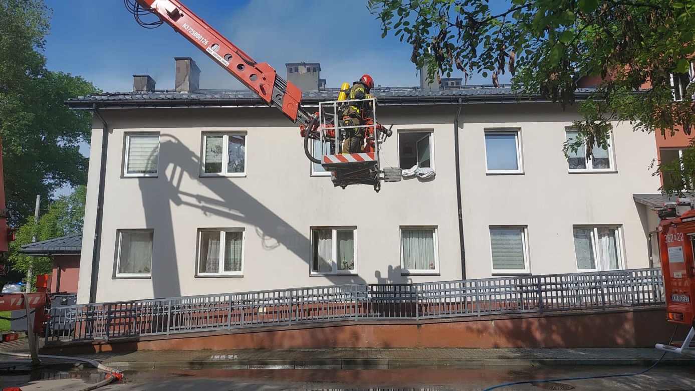 Pożar budynku przy ul. Spytki w Tarnowie - 23.05.2023r.