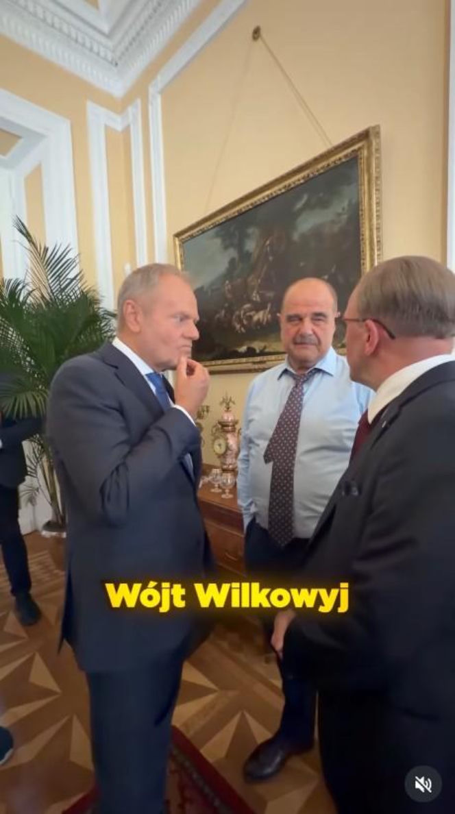 Donald Tusk na planie "Rancza"