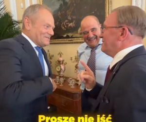 Donald Tusk na planie Rancza