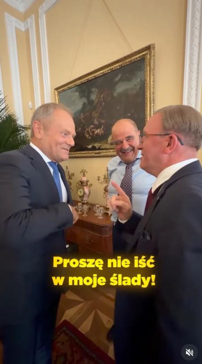 Donald Tusk na planie "Rancza"