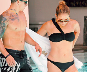 Jennifer  Lopez  odpoczywa przed koncertem w Polsce