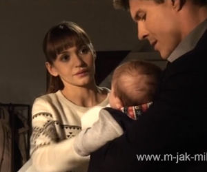 M jak miłość. Marcin (Mikołaj Roznerski), Szymek (Staś Szczypiński), Janka (Joanna Osyda)