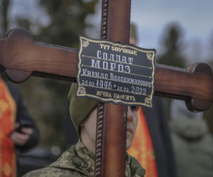 Lwów: Odbyły się pierwsze pogrzeby ukraińskich żołnierzy poległych w wojnie z Rosją 