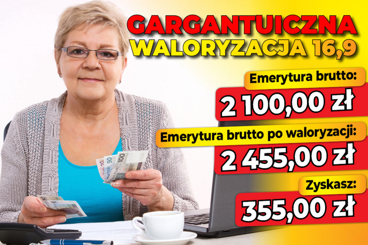 Gargantuiczna waloryzacja 16,9