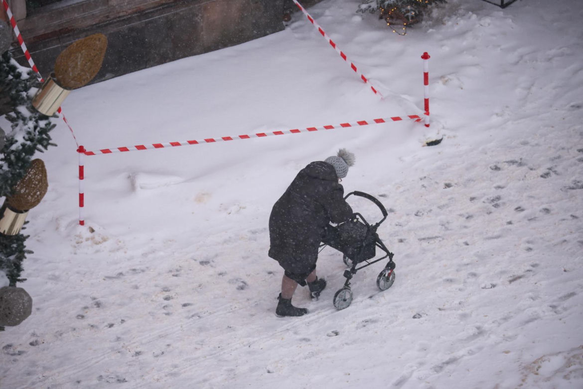 Intensywne opady śniegu w Warszawie (14.01.2026)