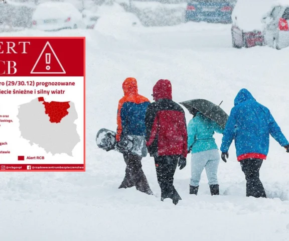 Nowy Alert RCB. Zamiecie śnieżne, silny wiatr i przerwy w dostawie prądu 
