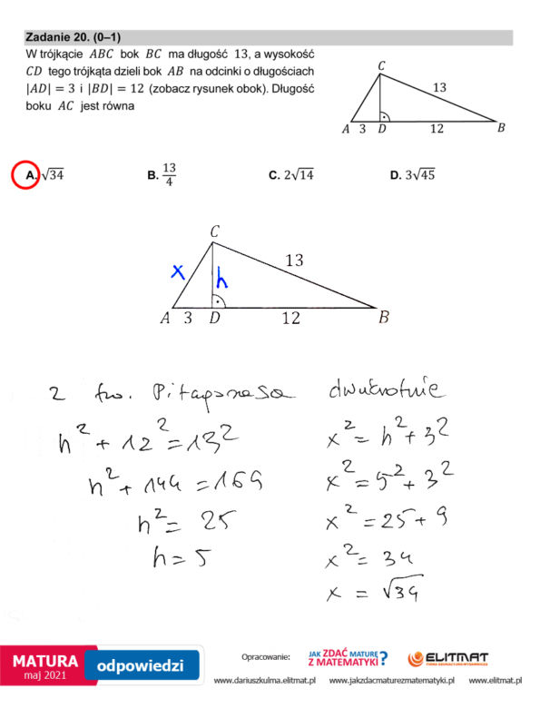 Matura 2021, matematyka poziom podstawowy. Odpowiedzi eksperta
