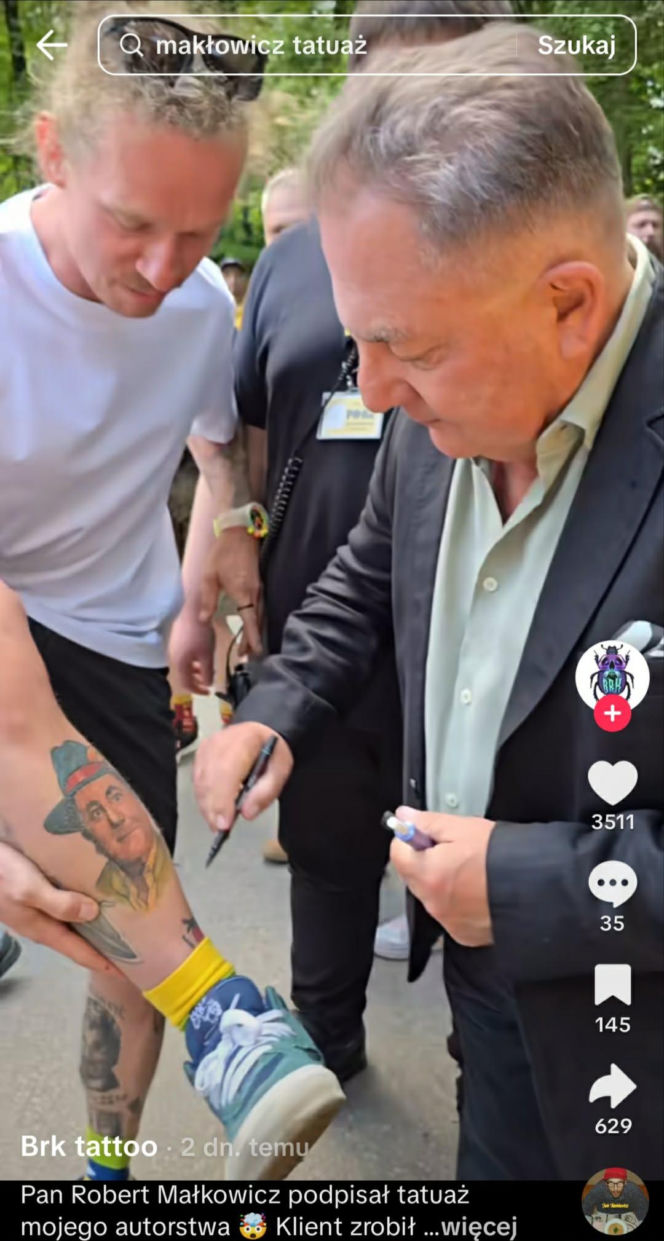 Fan zrobił sobie tatuaż z Robertem Makłowiczem. Krytyk kulinarny złożył na nim podpis!