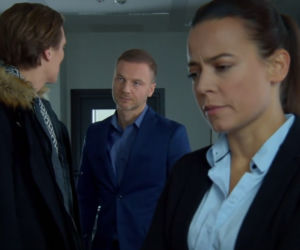 M jak miłość odcinek 1302, Magda (Anna Mucha), Olek (Maurycy Popiel), Andrzej (Krystian Wieczorek)