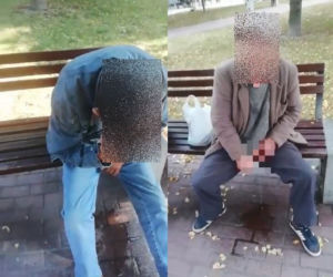 OBRZYDLIWOŚĆ w Stopnicy! Dwóch pijaków z PENISAMI na wierzchu zrobiło TO na ławce!
