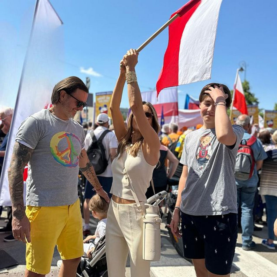 Małgorzata Rozenek i Radosław Majdan na Marszu 4 czerwca