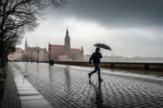 Ponury niedzielny poranek w Szczecinie. Nadciąga prawdziwa ulewa!